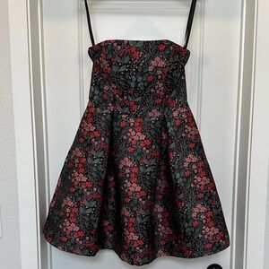 Anthropologie Hutch Strapless Floral Mini Dress